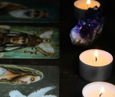 white candle on black table